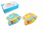 Wiky Wiki Piano Elephant ze zwierzętami plastik 17x13cm zasilany bateriami z dźwiękiem i światłem 2 kolory 8 sztuk w pudełku 18m+