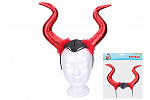 Wiky Horns Diabelska opaska na głowę tkanina/plastik w torbie karnawałowej 34x30cm
