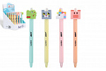 Długopis gumowy 0,5 plastikowy niebieski 4 rodzaje