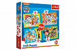 Trefl Puzzle 4 w 1 Happy Team Psi Patrol/Tlapková Patrola w pudełku 28x28x6cm