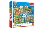 Trefl Puzzle 4 w 1 Wakacje Psi Patrol/Psi Patrol 28,5x20,5cm w pudełku 28x28x6cm