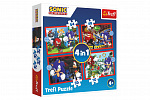 Trefl Puzzle 4w1 Sonic/Sonic The Hedgehog 28,5x20,5cm w pudełku 28x28x6cm