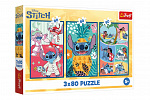 Trefl Puzzle 3x80 Lilo&Stitch - Stitch's World 18x27,5cm w pudełku 29x19x4cm