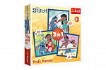 Trefl Puzzle 3w1 Lilo&Stitch - Czas ze Stitchem 20x19,5cm w pudełku 28x28x6cm