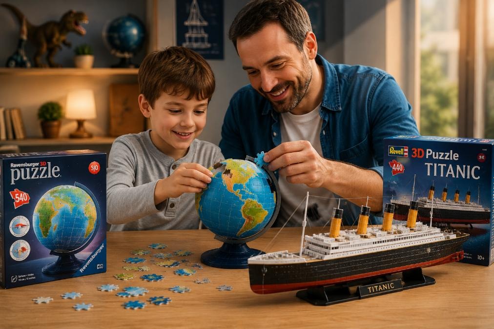 3D puzzle globus a Titanic pro děti i dospělé
