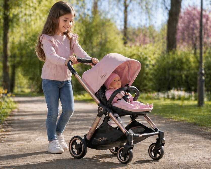 Kočárek pro panenky od 6 let – realistický Cybex kočárek pro panenku pro starší děti