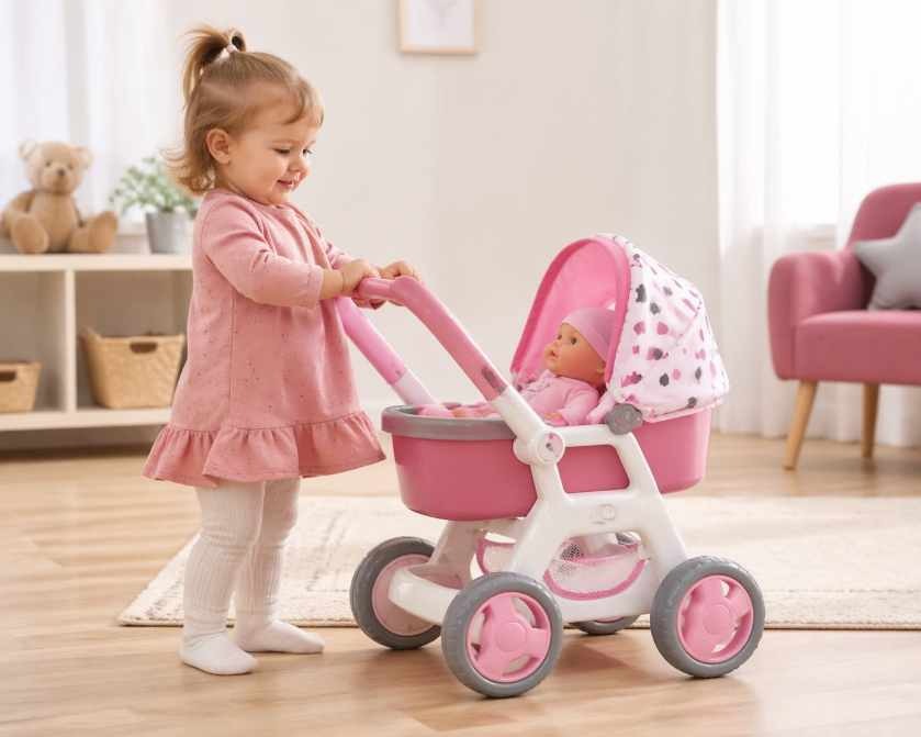Kočárek pro panenku od 1 roku – stabilní dětský kočárek pro panenky pro nejmenší děti