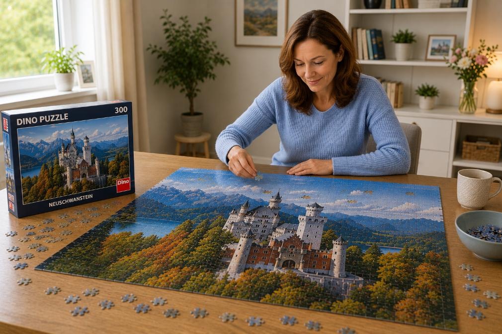 Puzzle 300 dílků Neuschwanstein pro relax a odpočinek