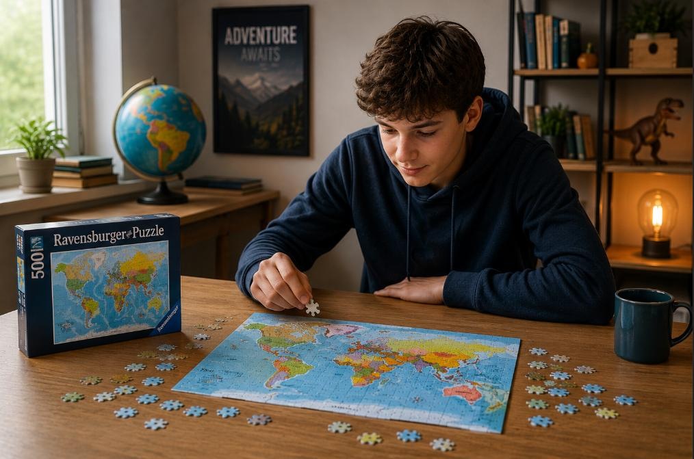Puzzle 500 dílků mapa světa pro děti i dospělé