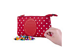 PIXIE CREW veľké puzdro červená látka s bielymi bodkami