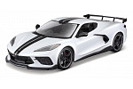 Maisto - 2020 Chevrolet Corvette Stingray Coupe (High Wing), biela, 1:18