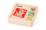 Woody Minipuzzle - Zvieratká v dreve. krabičke