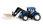 SIKU Blister - traktor New Holland s paletovými vidlami a paletou