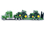 SIKU Farmer - Ťahač s podvalníkom a traktory John Deere, mierka 1:87