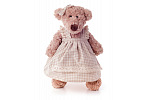 Lumpin plyš Medveď Lumpinka v šatách - režné, stredný 43 cm