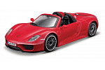 Bburago - Auta HOBBY, Porsche 918 Spyder, červená, 1:24