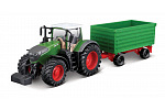 Bburago - FARMLAND, Fendt 1050 s dvoustranným sklápěcím přívěsem, 10 cm
