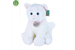 Rappa Plyšová mačka sediaca biela30cm ECO-FRIENDLY