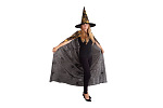 Rappa Čarodejnícky plášť s klobúkom a pavučinou pre dospelých/Halloween