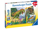 Ravensburger detské puzzle Dinosaury a čas 3x49 dielikov