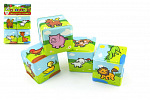 Teddies Kocka Moje prvé zvieratká 7x7cm 4ks v sáčku MPZ od 0 rokov