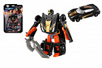 Teddies Transformer auto/robot plast 14cm čierny na karte 17x26x6cm