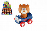 Teddies Medvěd/Medvídek Zmáčkni a jeď plast 9x11cm na setrvačník