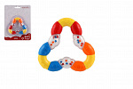 Teddies Hrkálka / hryzátko trojuholník flexibilný plast 10x10cm na karte 0m+