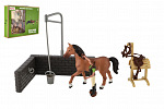 Teddies Sada farma kôň s doplnkami plast v krabici 30x24x6cm
