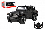 Teddies Auto RC Jeep Wrangler Rubicon čierny plast 29cm 2,4GHz na diaľk. ovl. na batérie v krabici 44x19x26