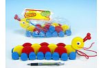 Miva Húsenica drevená ťahacia farebná 27cm v krabičke 12m+