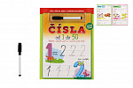 FONI Book Čísla od 1 do 50 so stierateľnými listami + popisovač 21x28cm