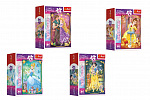 Trefl Minipuzzle Krásne princezné/Disney Princess 54 dielikov, 4 druhy, v krabičke 6x9x4cm