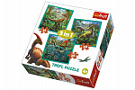 Trefl Puzzle 3v1 Svet Dinosaurov 20x19,5cm v krabici 28x28x6cm