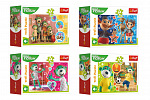 Trefl Minipuzzle 54 dielikov Veselý svet Treflíkov/Treflíci 4 druhy v krabičke 9x6,5x4cm
